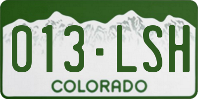 CO license plate 013LSH