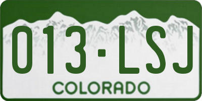 CO license plate 013LSJ