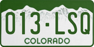 CO license plate 013LSQ