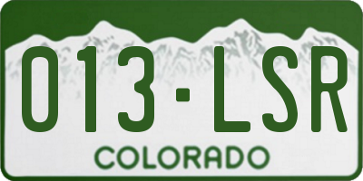 CO license plate 013LSR