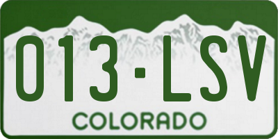 CO license plate 013LSV
