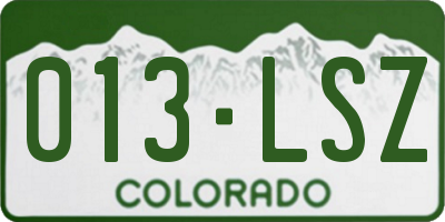 CO license plate 013LSZ