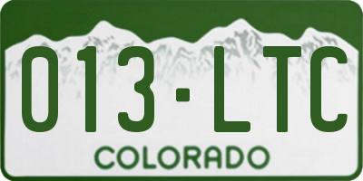 CO license plate 013LTC