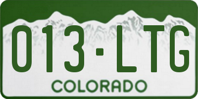 CO license plate 013LTG