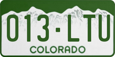 CO license plate 013LTU