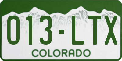 CO license plate 013LTX