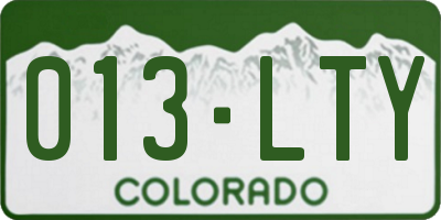 CO license plate 013LTY