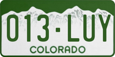 CO license plate 013LUY