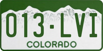 CO license plate 013LVI