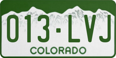 CO license plate 013LVJ