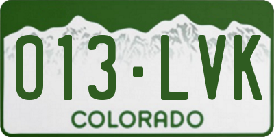 CO license plate 013LVK