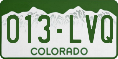 CO license plate 013LVQ