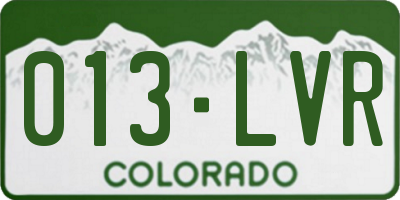 CO license plate 013LVR