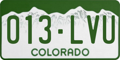 CO license plate 013LVU