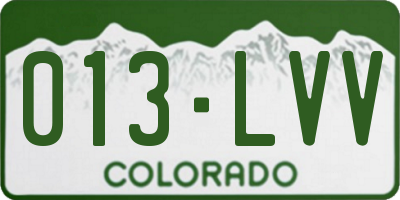 CO license plate 013LVV