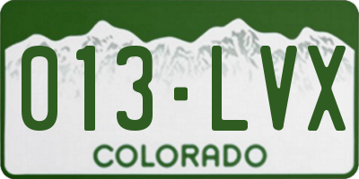 CO license plate 013LVX