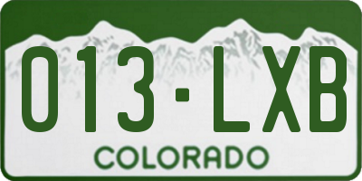 CO license plate 013LXB