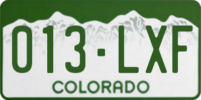 CO license plate 013LXF