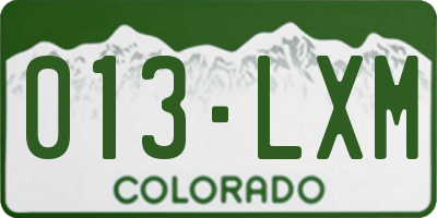 CO license plate 013LXM