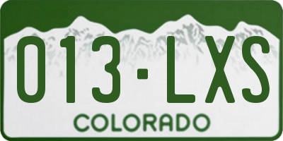 CO license plate 013LXS