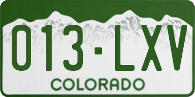 CO license plate 013LXV
