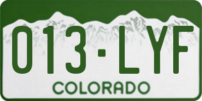 CO license plate 013LYF