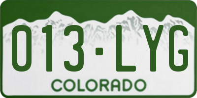 CO license plate 013LYG