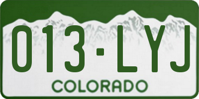 CO license plate 013LYJ