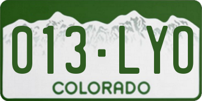 CO license plate 013LYO
