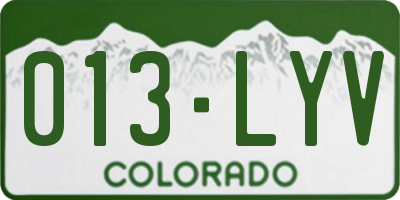 CO license plate 013LYV