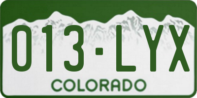 CO license plate 013LYX