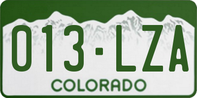 CO license plate 013LZA