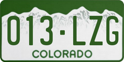 CO license plate 013LZG