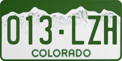 CO license plate 013LZH