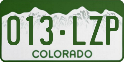 CO license plate 013LZP