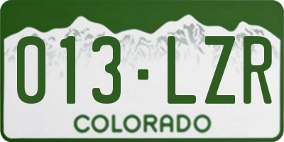 CO license plate 013LZR