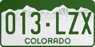 CO license plate 013LZX
