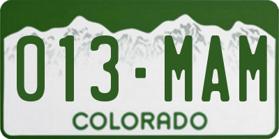 CO license plate 013MAM