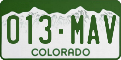 CO license plate 013MAV