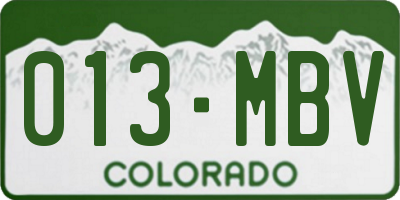 CO license plate 013MBV