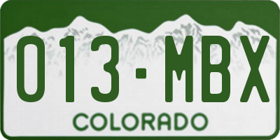 CO license plate 013MBX