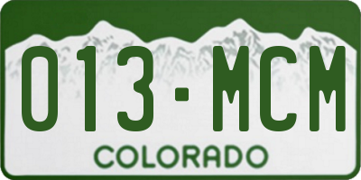 CO license plate 013MCM