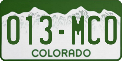 CO license plate 013MCO