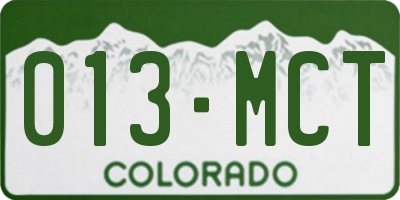 CO license plate 013MCT