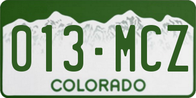 CO license plate 013MCZ