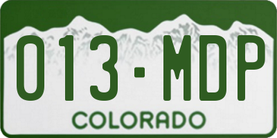 CO license plate 013MDP
