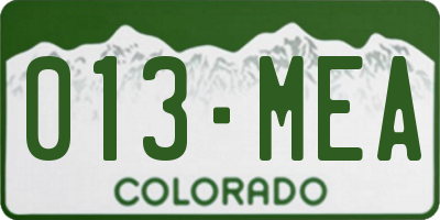 CO license plate 013MEA