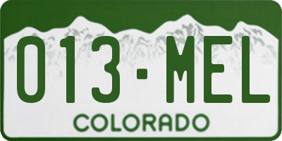 CO license plate 013MEL