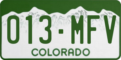 CO license plate 013MFV