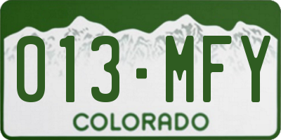 CO license plate 013MFY